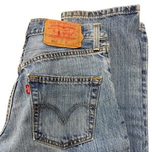 Levi Strauss Co 501 Mens 28 x 32 Blue Denim Jeans Button Fly Straight Leg Y2K